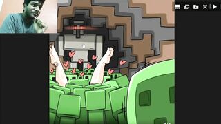 Minecraft Sex Steve Jerking off watching Alex Get Gangbang by Creepers Porn Comic