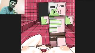 Minecraft Sex Steve Jerking off watching Alex Get Gangbang by Creepers Porn Comic