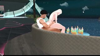 IMVU - Primera noche de trabajo cómo bartender y primera noche dándole a un culito blanco.