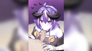 Cute anime demon girl sucking your cock