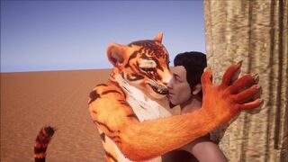 Furry domination animation (tiger suit)