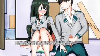 Masturbando a la bella Tsuyu de My Hero Academy - RE:Hero Academy