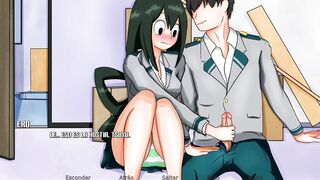 Masturbando a la bella Tsuyu de My Hero Academy - RE:Hero Academy