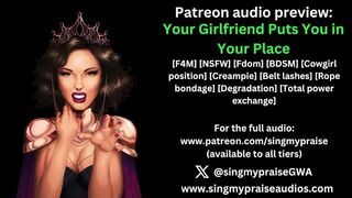 Your Girlfriend Puts You in Your Place erotic audio preview -Performed by Singmypraise