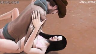 Asian girl being penetrated in both holes - sims 4 - 3D animation