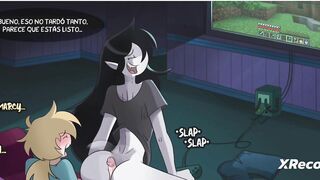 Finn fucks Marceline's little pussy before bed