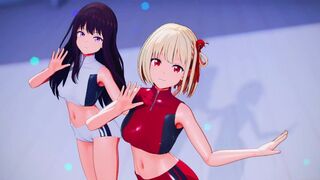 【MMD Lycoris Recoil 4k/60fps】《(錦木 千束 Chisato)(井ノ上 たきな Takina)》~《(HoneyWorks) Fansa / mona)》