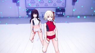 【MMD Lycoris Recoil 4k/60fps】《(錦木 千束 Chisato)(井ノ上 たきな Takina)》~《(HoneyWorks) Fansa / mona)》