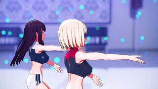 【MMD Lycoris Recoil 4k/60fps】《(錦木 千束 Chisato)(井ノ上 たきな Takina)》~《(HoneyWorks) Fansa / mona)》