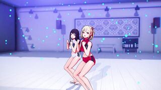 【MMD Lycoris Recoil 4k/60fps】《(錦木 千束 Chisato)(井ノ上 たきな Takina)》~《(HoneyWorks) Fansa / mona)》