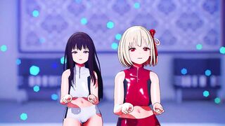 【MMD Lycoris Recoil 4k/60fps】《(錦木 千束 Chisato)(井ノ上 たきな Takina)》~《(HoneyWorks) Fansa / mona)》