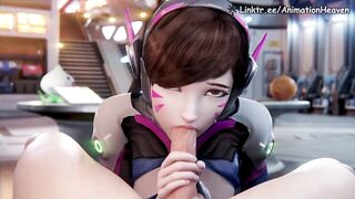 D.Va Letting a Fan Fuck Her & Cum Inside Her || 4K