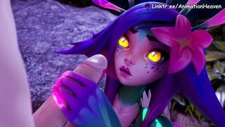 Neeko Fucked By Three Dudes in The Forest at Night || 4K