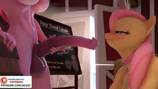 FUTANARI TWILIGHT GETTING AMAZING BLOWJOB FROM FLATTERSHY - FUTA FURRY HENTAI ANIMATION 4K 60FPS