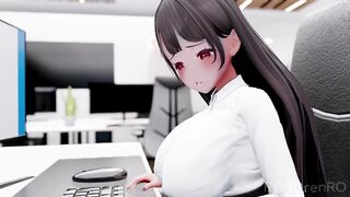 Office Lady Breast Expanding in The Office | ROROrenRO