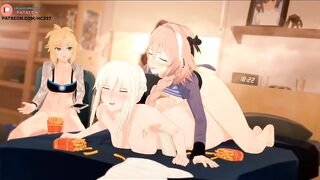 SABER FUCKED BY ASTOLFO AFTER MCDONALDS AND GETTING CREAMPIE | FATE HENTAI ANIMATION