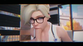 Super Blonde Girl From Overwatch Take Cum on Face!