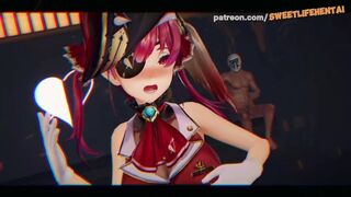 Houshou Marine Virtual YouTuber In Sensual Dance!