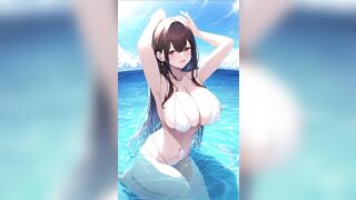 ASMR Sloppy Blobjob and Manga Girls in Bikinis