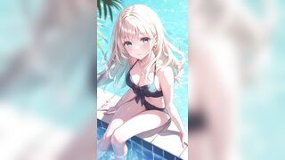 ASMR Sloppy Blobjob and Manga Girls in Bikinis