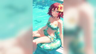 ASMR Sloppy Blobjob and Manga Girls in Bikinis