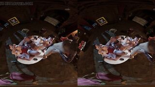 Parody Resident Evil Threesome FFM Blowjob Dildo Scissoring Ada Wong Claire Redfield