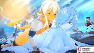 SLIME FUTANARI GIRLS HAVE SO MUCH FUN IN THE DUNGEON | FUTA HENTAI ANIMATION 4K 60FPS