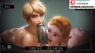 Trap Link And Zelda Do Hot Double Blowjob On Camera | Best Zelda Hentai 4k 60fps