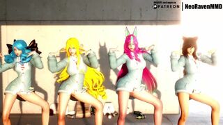 [MMD]aespa - Drama (Gwen/Soraka/Xayah/Ahri) [Strip ver.] League of Legends