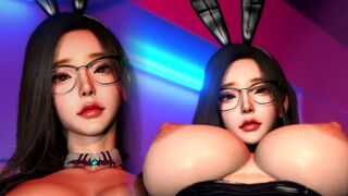 Cute bunny Korean cowgirl position!????????(K-POP IDOL)