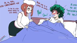 Mina and Uraraka want to have Deku's big cock inside their hot pussies xxx