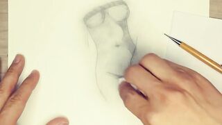 Stepsister's Nude Body Drawing x16