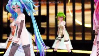 MMD vocaloids in transparent dresses