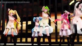 MMD vocaloids in transparent dresses