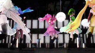 MMD vocaloids in transparent dresses