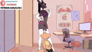 Futa Furry Girl Hot Fucking With Girlfriend In House And Creampie | Cartoon Futa Furry Hentai 60fps