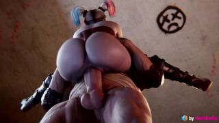 Harley Quinn being Stuffed in Midair (with sound) 3d animation hentai anime game ASMR Injusctice