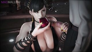 Slutty chun li making blowjob