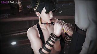 Slutty chun li making blowjob