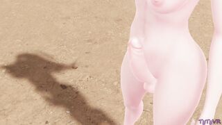 Big Dick Futa Let's You Drink Her Cum in the Hot Desert