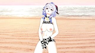 Genshin Impact : Ganyu Masturbates on the Beach [ hentai r34 ]