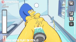 Marge Simpson Clit Rubbing In The Shower - Hole House Game