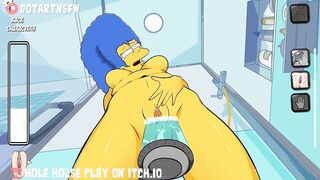 Marge Simpson Clit Rubbing In The Shower - Hole House Game