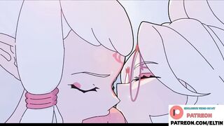 Purah Do Hot Double Blowjob With Girlfriend And Getting Cum | Zelda Hentai 4k 60fps