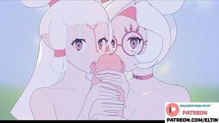 Purah Do Hot Double Blowjob With Girlfriend And Getting Cum | Zelda Hentai 4k 60fps