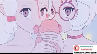 Purah Do Hot Double Blowjob With Girlfriend And Getting Cum | Zelda Hentai 4k 60fps