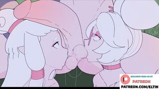 Purah Do Hot Double Blowjob With Girlfriend And Getting Cum | Zelda Hentai 4k 60fps