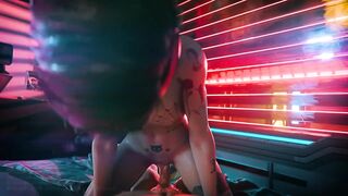 Cyberpunk 3d porn - Judy rides V till massive creampie