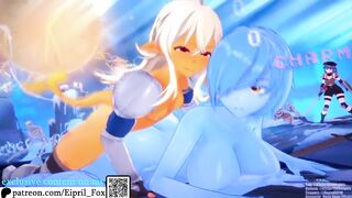 Hot Futanari Shark and Slime Girl Hentai Futa