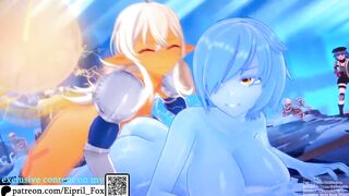 Hot Futanari Shark and Slime Girl Hentai Futa